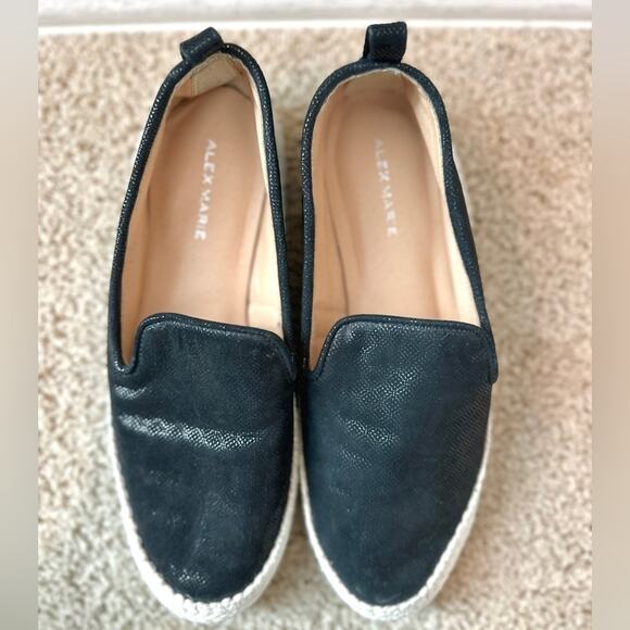 ALEX MARIE | Black Espadrille Slip-On Flats Leather Upper | Women’s Size 7 - Picture 4 of 5